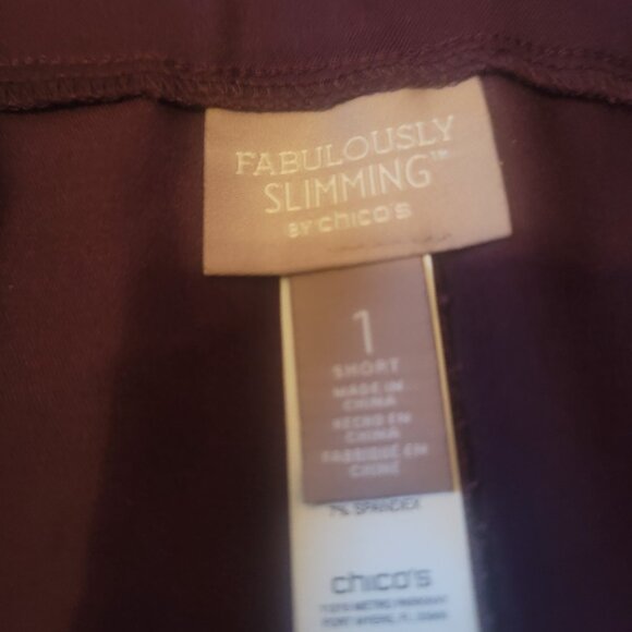 Chicos so slimming straight burgundy pants - Picture 2 of 3